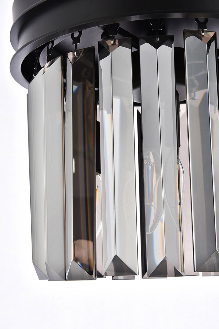 Elegant Urban Classic Flush Mount - Matte Black/Silver, L 12" (1238F12MB-SS-RC)