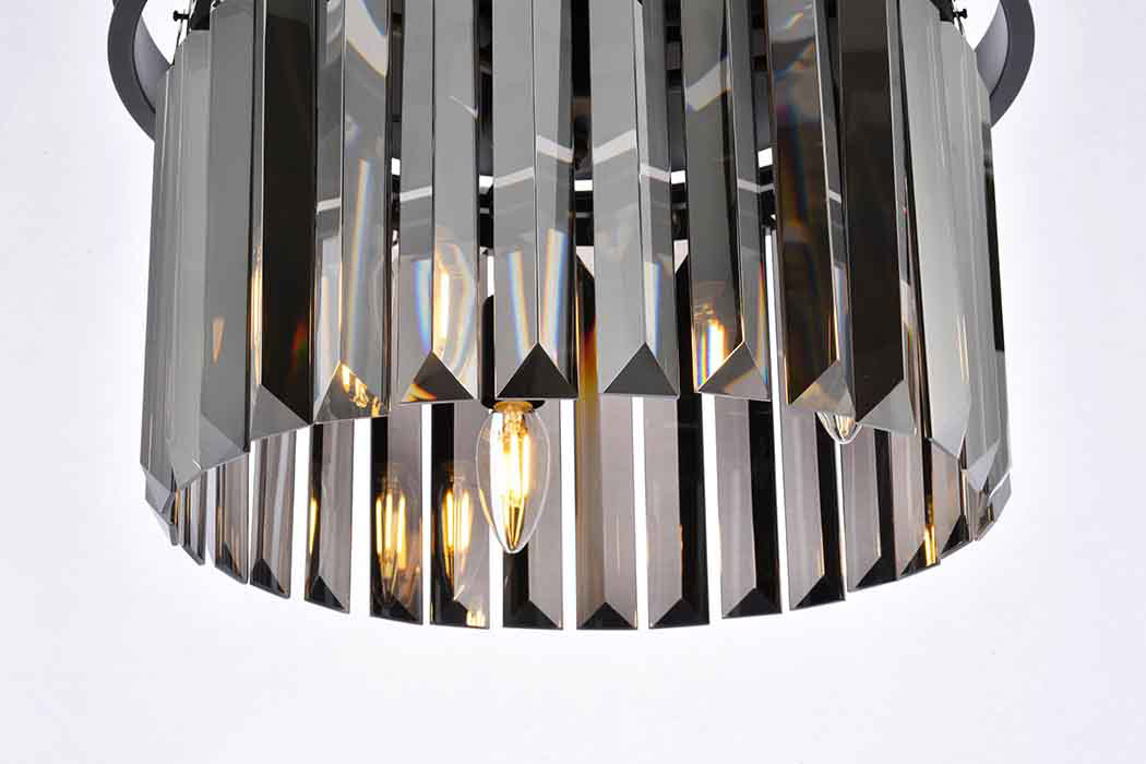 Elegant Urban Classic Flush Mount - Matte Black/Silver, L 16" (1238F16MB-SS-RC)