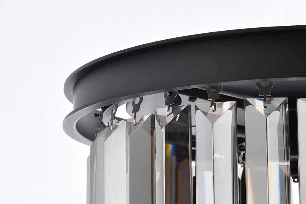 Elegant Urban Classic Flush Mount - Matte Black/Silver, L 16" (1238F16MB-SS-RC)
