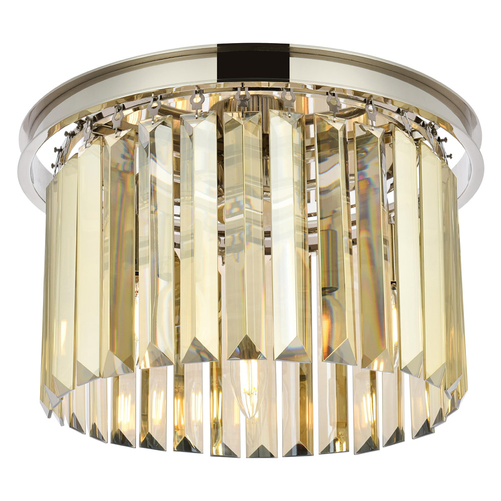 Elegant Urban Classic Flush Mount - Polished Nickel/Gold, L 16" (1238F16PN-GT-RC)