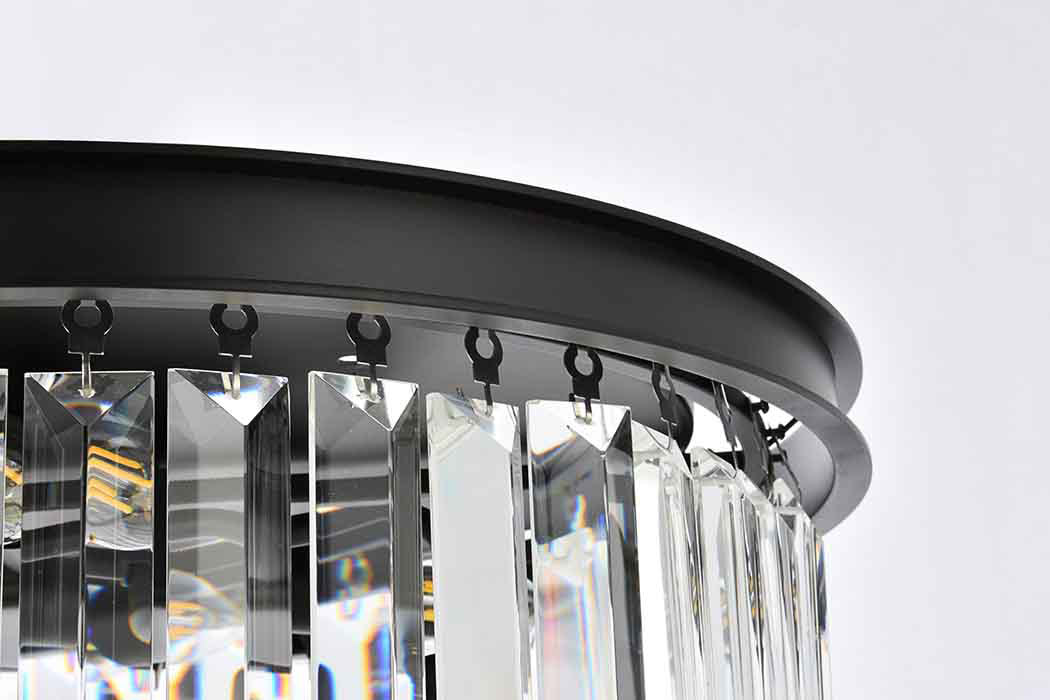 Elegant Urban Classic Flush Mount - Matte Black, L 20" (1238F20MB-RC)