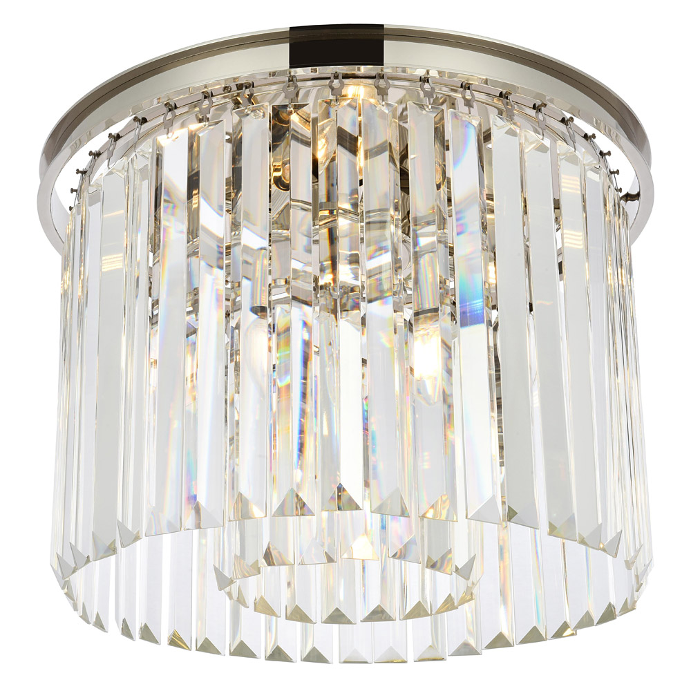 Elegant Urban Classic Flush Mount - Polished Nickel, L 20" (1238F20PN-RC)