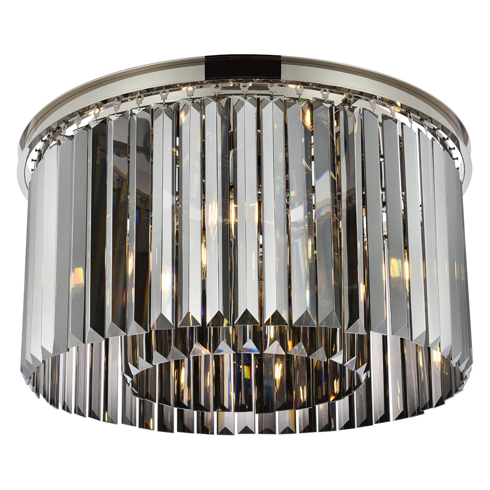 Elegant Urban Classic Flush Mount - Polished Nickel/Silver, L 26" (1238F26PN-SS-RC)
