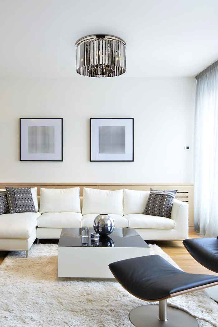 Elegant Urban Classic Flush Mount - Polished Nickel/Silver, L 26" (1238F26PN-SS-RC)