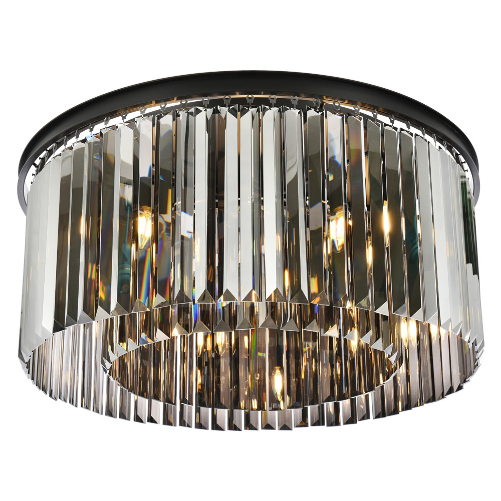 Elegant Urban Classic Flush Mount - Matte Black/Silver, L 31.5" (1238F31MB-SS-RC)