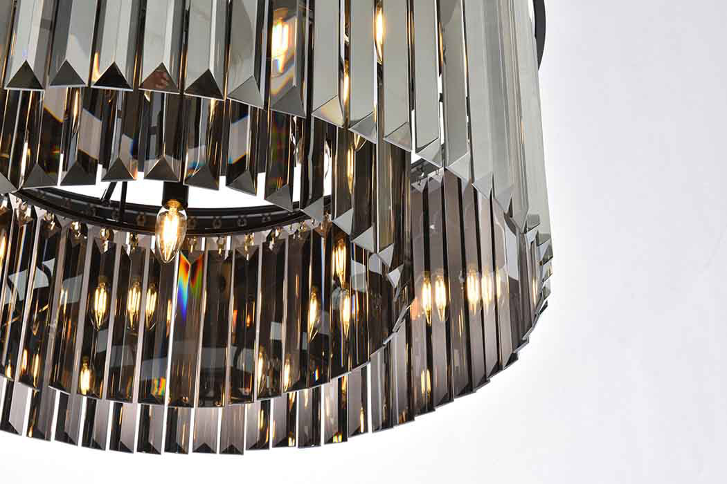 Elegant Urban Classic Flush Mount - Matte Black/Silver, L 31.5" (1238F31MB-SS-RC)