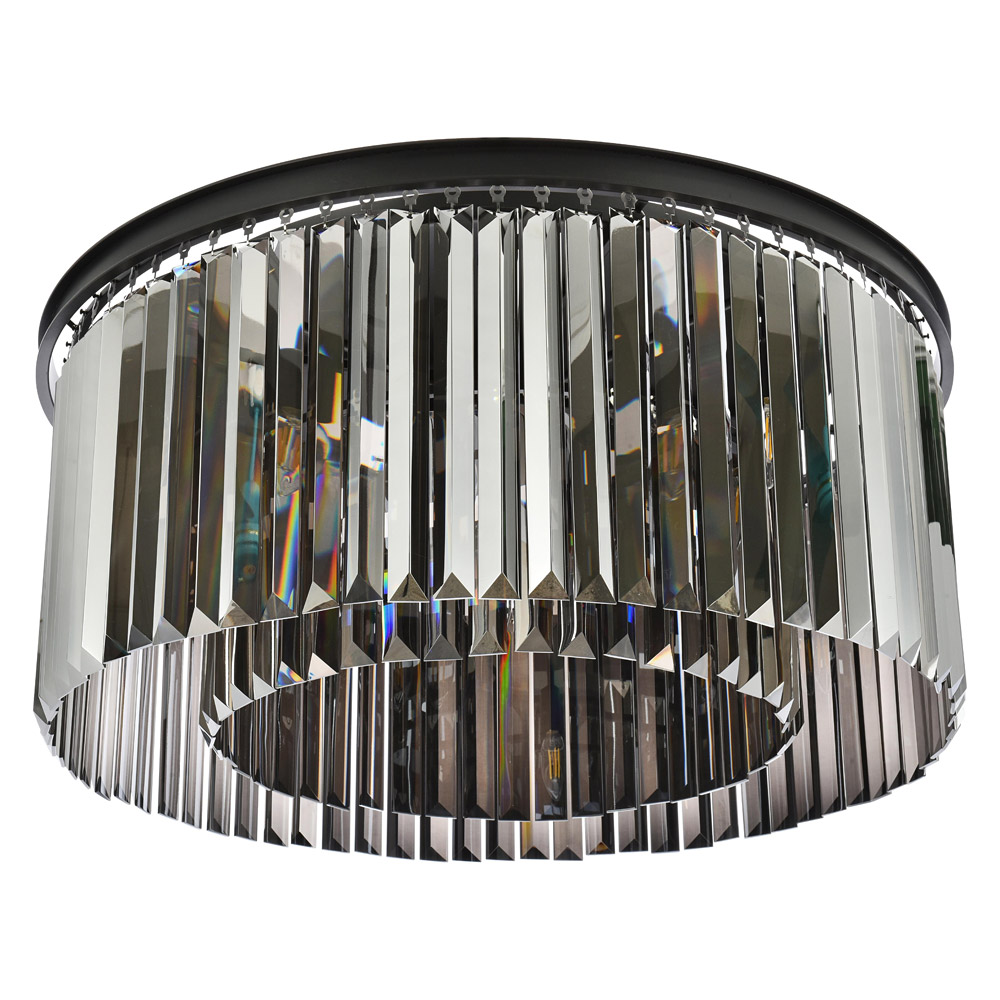 Elegant Urban Classic Flush Mount - Matte Black/Silver, L 31.5" (1238F31MB-SS-RC)