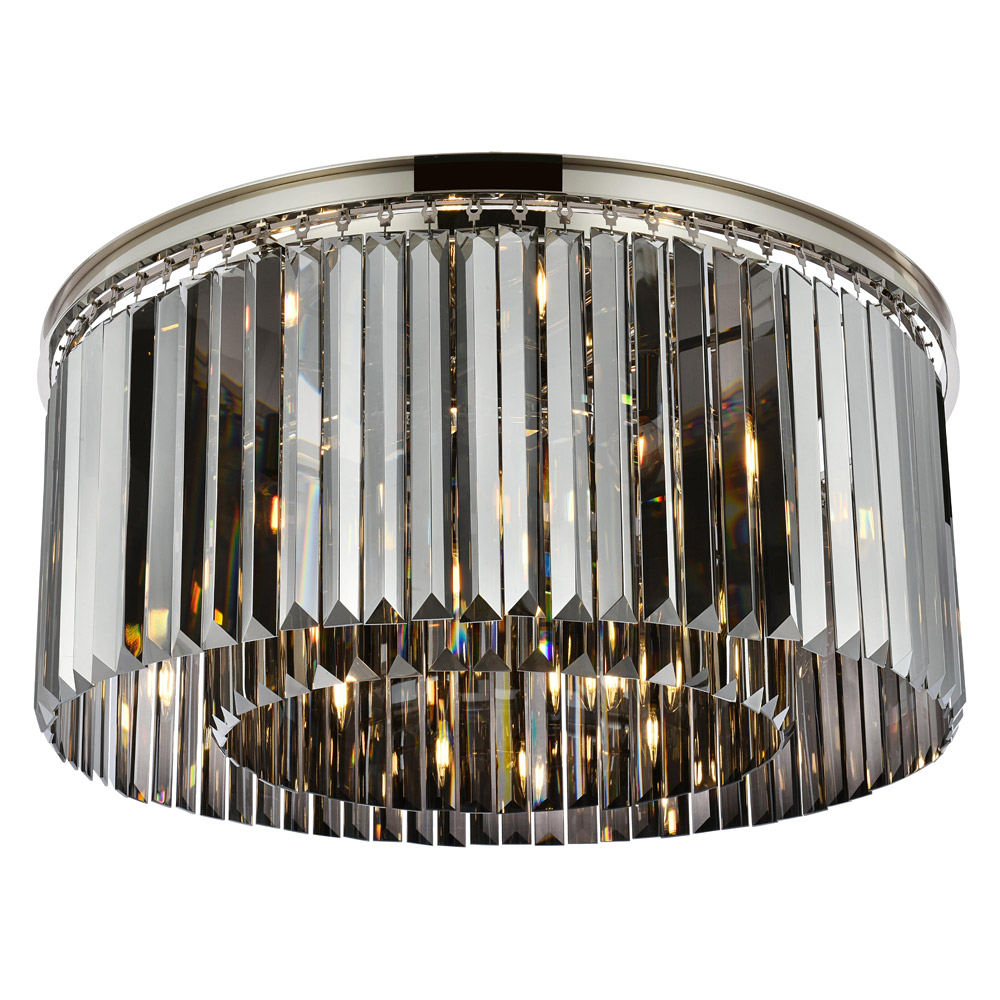 Elegant Urban Classic Flush Mount - Polished Nickel/Silver, L 31.5" (1238F31PN-SS-RC)