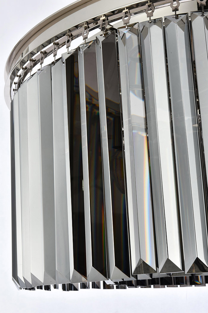 Elegant Urban Classic Flush Mount - Polished Nickel/Silver, L 31.5" (1238F31PN-SS-RC)