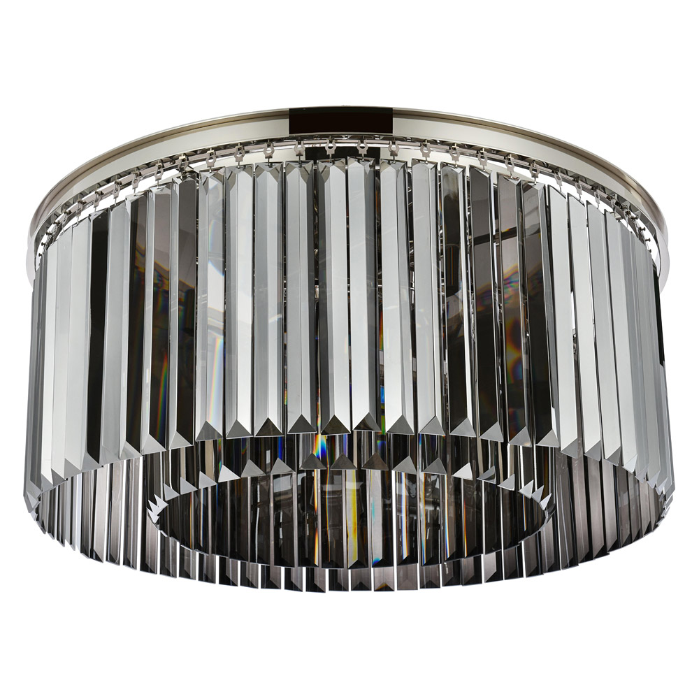 Elegant Urban Classic Flush Mount - Polished Nickel/Silver, L 31.5" (1238F31PN-SS-RC)