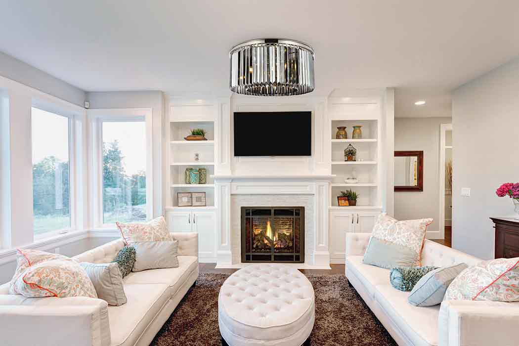 Elegant Urban Classic Flush Mount - Polished Nickel/Silver, L 31.5" (1238F31PN-SS-RC)