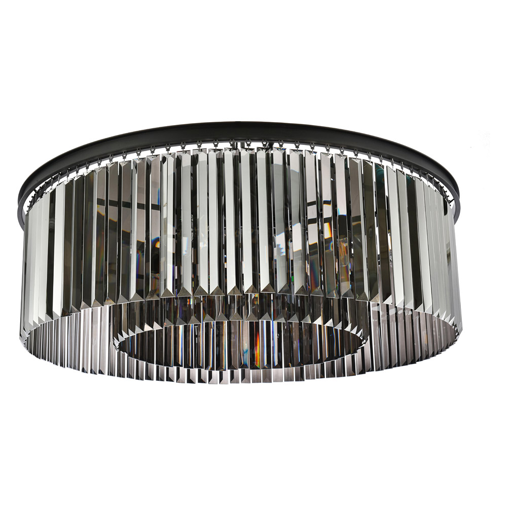 Elegant Urban Classic Flush Mount - Matte Black/Silver, L 43.5" (1238F43MB-SS-RC)