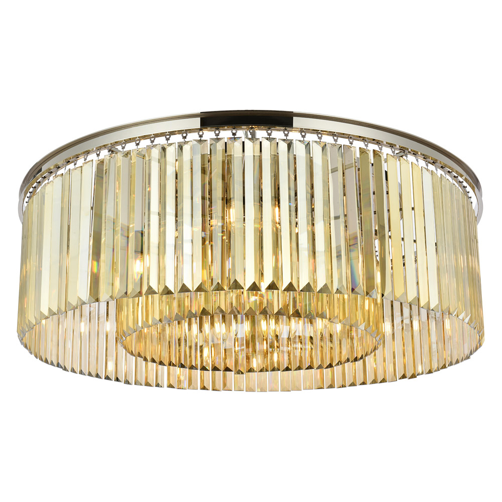 Elegant Urban Classic Flush Mount - Polished Nickel/Gold, L 43.5" (1238F43PN-GT-RC)