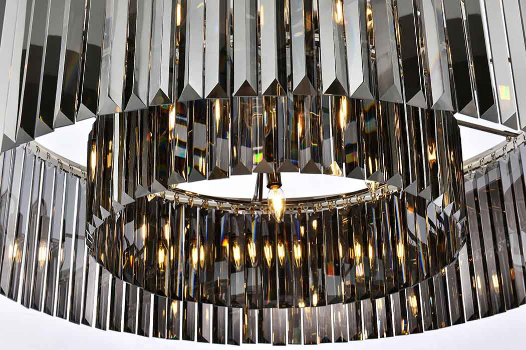 Elegant Urban Classic Flush Mount - Polished Nickel/Silver, L 43.5" (1238F43PN-SS-RC)