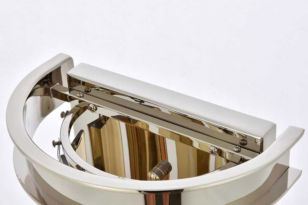 Elegant Urban Classic Wall Sconce - Polished Nickel/Golden Teak (1238W8PN-GT-RC)