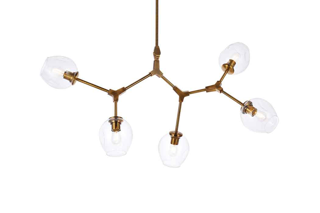 Elegant Cavoli 5 Lights Chandelier - Brass (1712D42BR)
