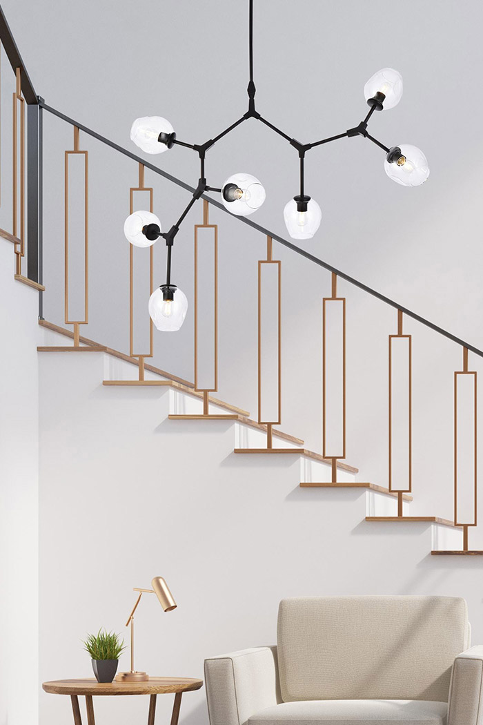 Elegant Urban Classic Cavoli 11 Lights Chandelier - Black, L 57" (1712G57BK)