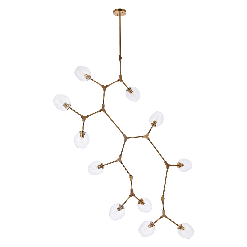 Elegant Urban Classic Cavoli 11 Lights Chandelier - Brass, L 73" (1712G73BR)