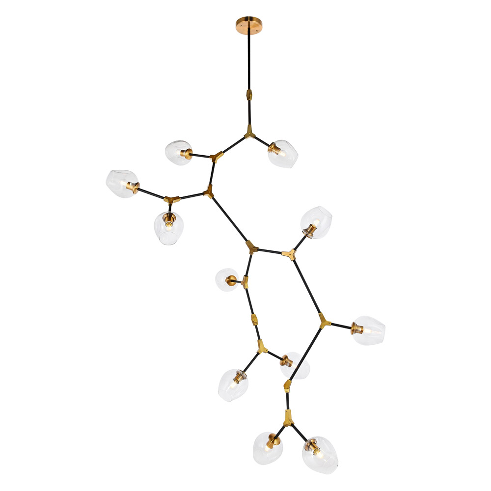 Elegant Urban Classic Cavoli 11 Lights Chandelier - Light Antique Brass, L 73" (1712G73LAB)