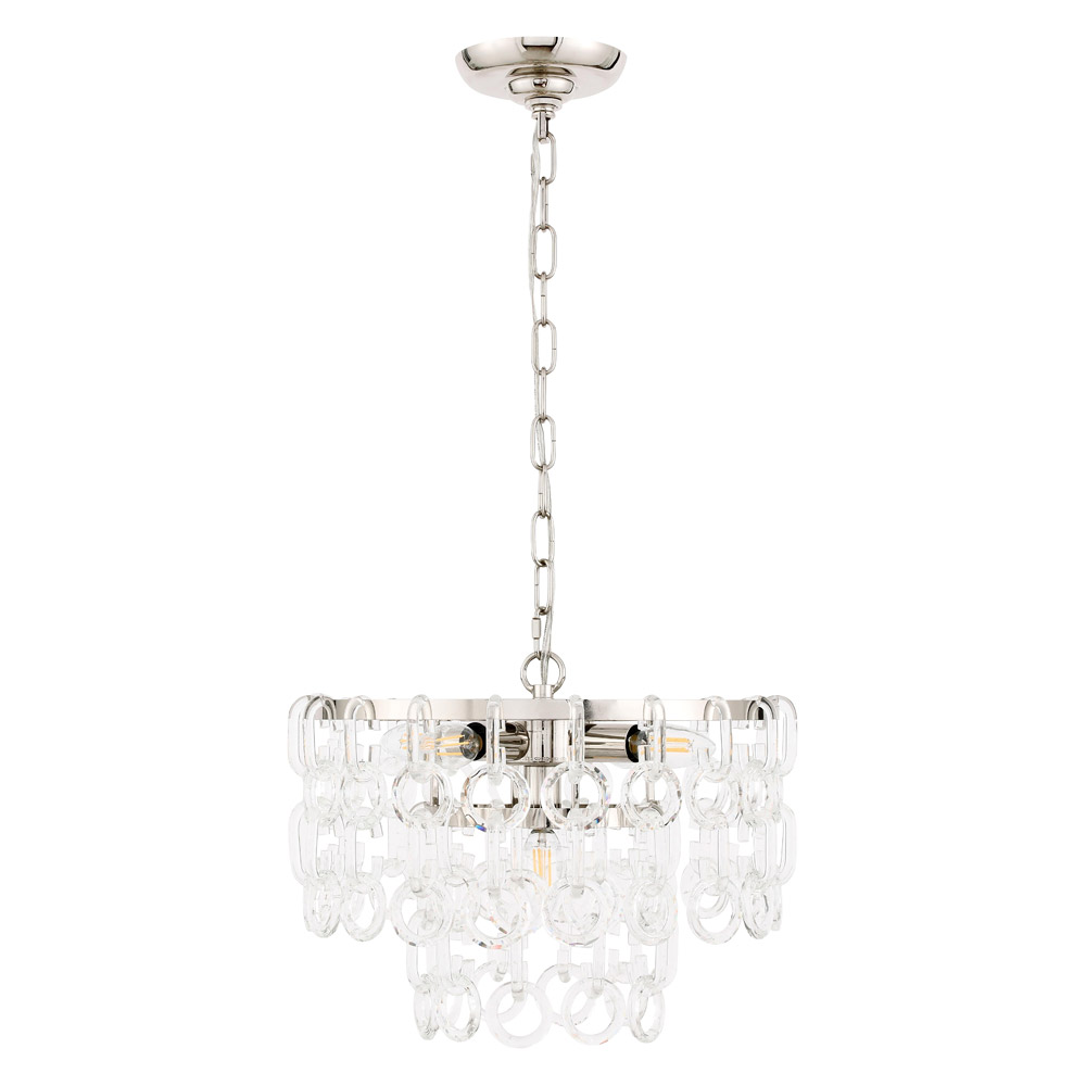 Elegant Urban Classic Eden 3 Lights Pendant - Polished Nickel, L 16" (1713D16PN)
