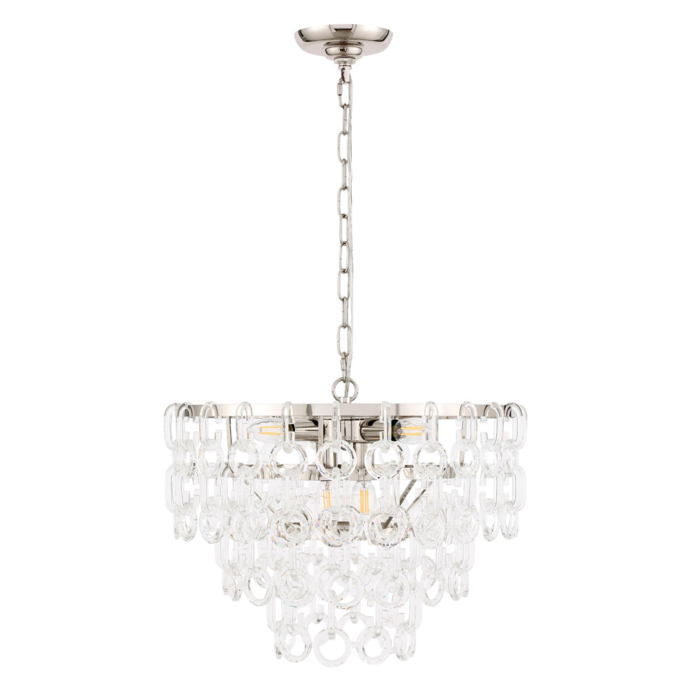 Elegant Urban Classic Eden 3 Lights Pendant - Polished Nickel, L 20" (1713D20PN)