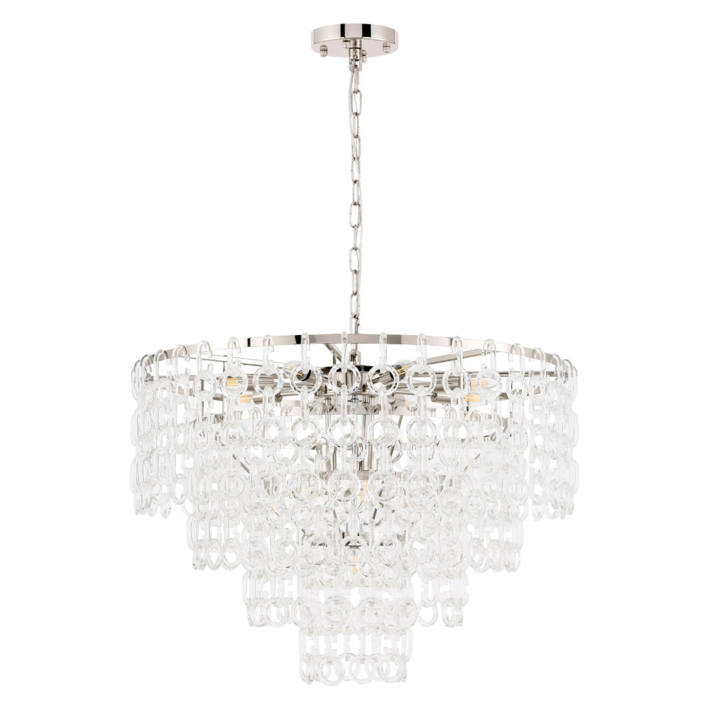Elegant Urban Classic Eden 3 Lights Pendant - Polished Nickel, L 32" (1713D32PN)
