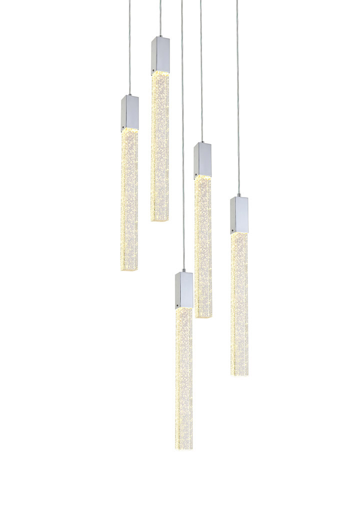 Elegant Pendant Light - Chrome, L 16" (2066D16C)