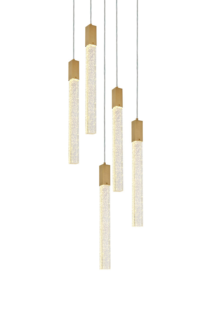 Elegant Pendant Light - Satin Gold, L 16" (2066D16SG)