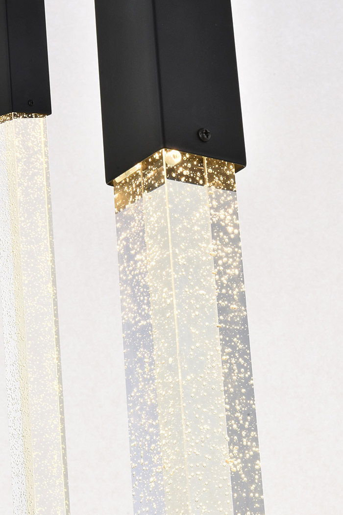 Elegant Pendant Light - Black, L 12" (2066D36BK)