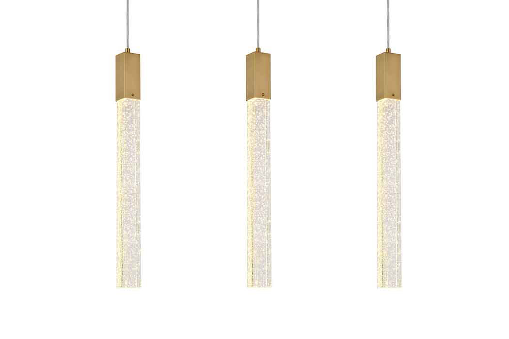 Elegant Zenon 2 Lights Flush Mount Ceiling Fixture - Satin Gold, L 32" (2066S32SG)