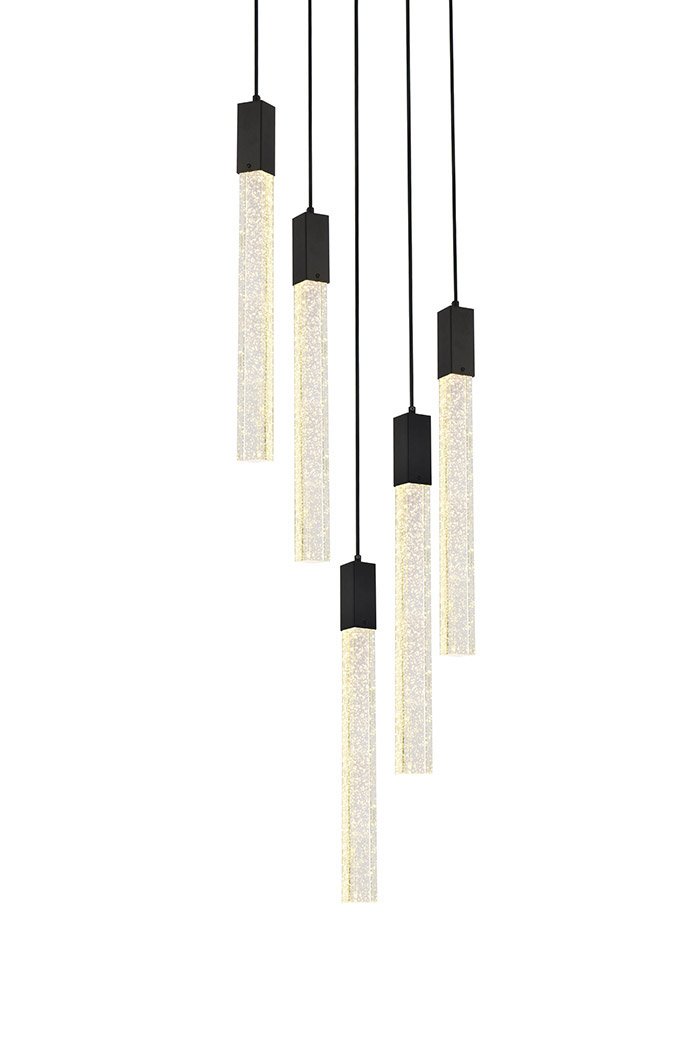 Elegant Pendant Light - Black, L 20" (2067D20BK)