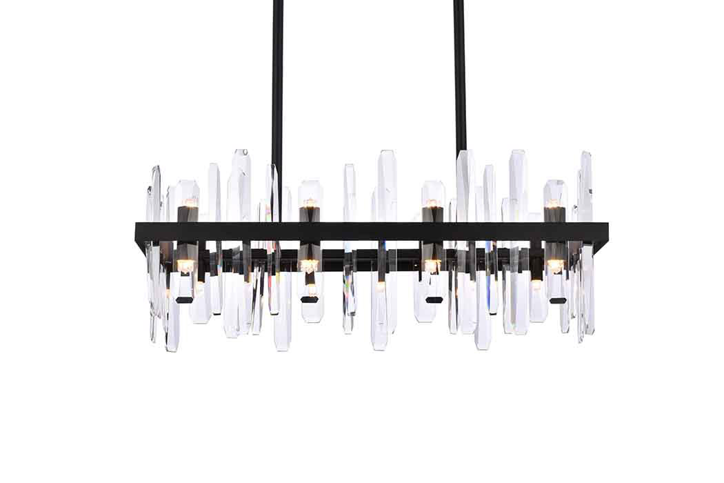 Elegant Chandelier - Black, L 30" (2200G30BK)