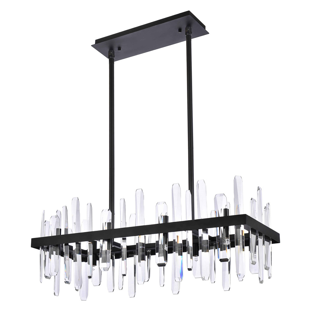 Elegant Chandelier - Black, L 30" (2200G30BK)