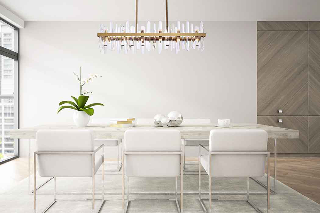 Elegant Chandelier - Satin Gold, L 42" (2200G42SG)