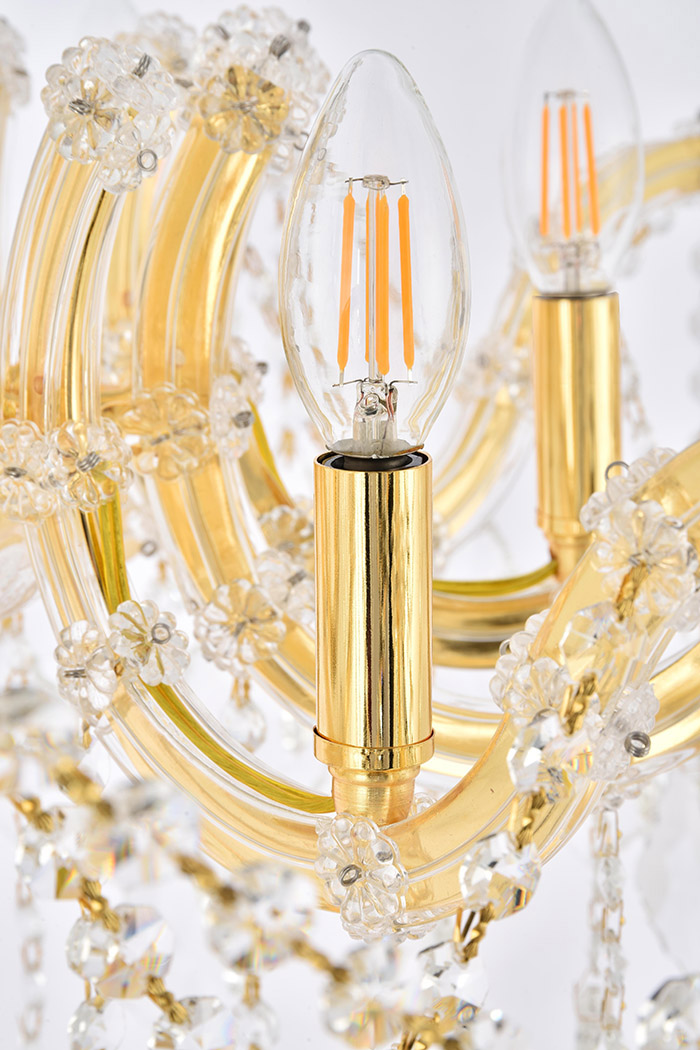 Elegant Maria Theresa 4 Light Flush Mount - Gold, L 24" (2800F24G-RC)