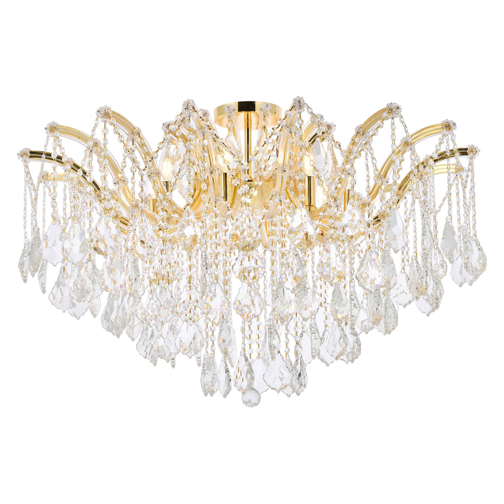 Elegant Maria Theresa 4 Light Flush Mount - Gold, L 36" (2800F36G-RC)