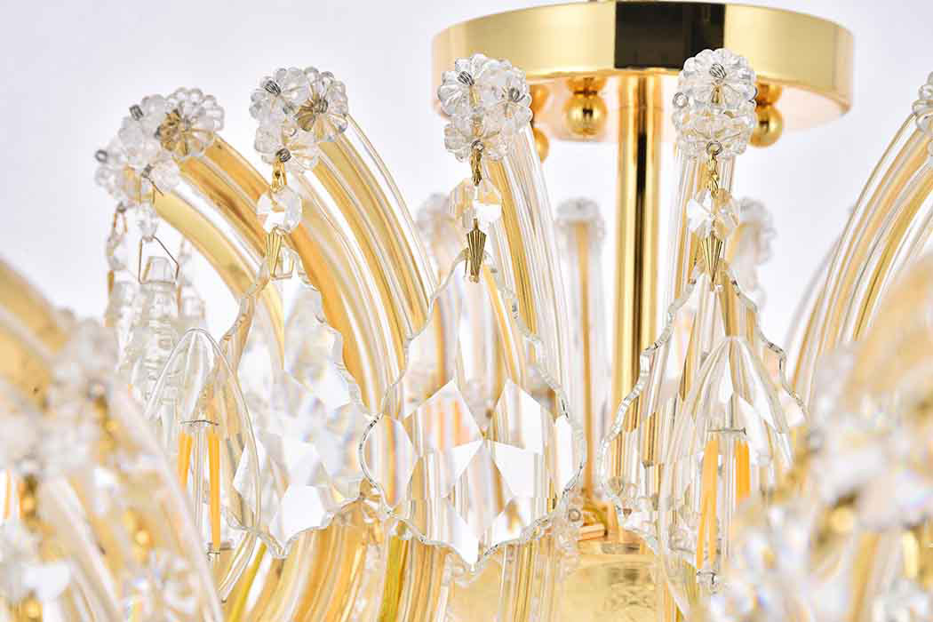 Elegant Maria Theresa 4 Light Flush Mount - Gold, L 36" (2800F36G-RC)