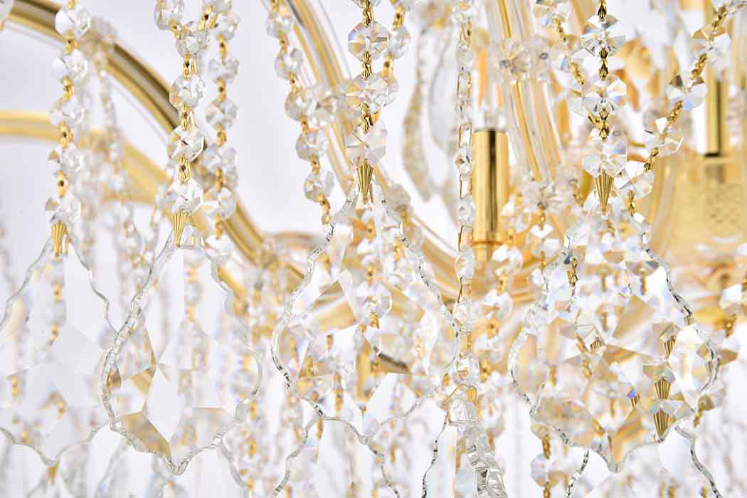 Elegant Maria Theresa 4 Light Flush Mount - Gold, L 36" (2800F36G-RC)