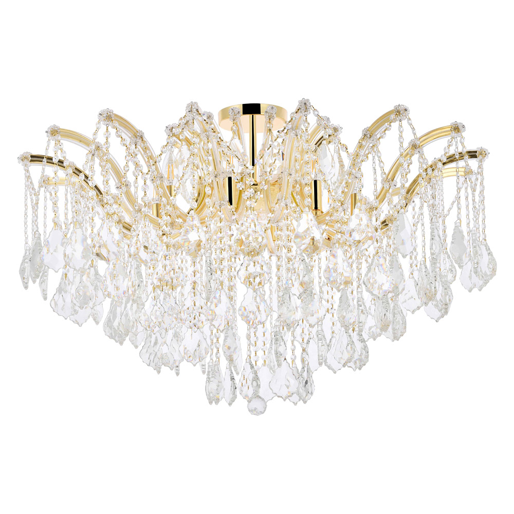 Elegant Maria Theresa 4 Light Flush Mount - Gold, L 36" (2800F36G-RC)