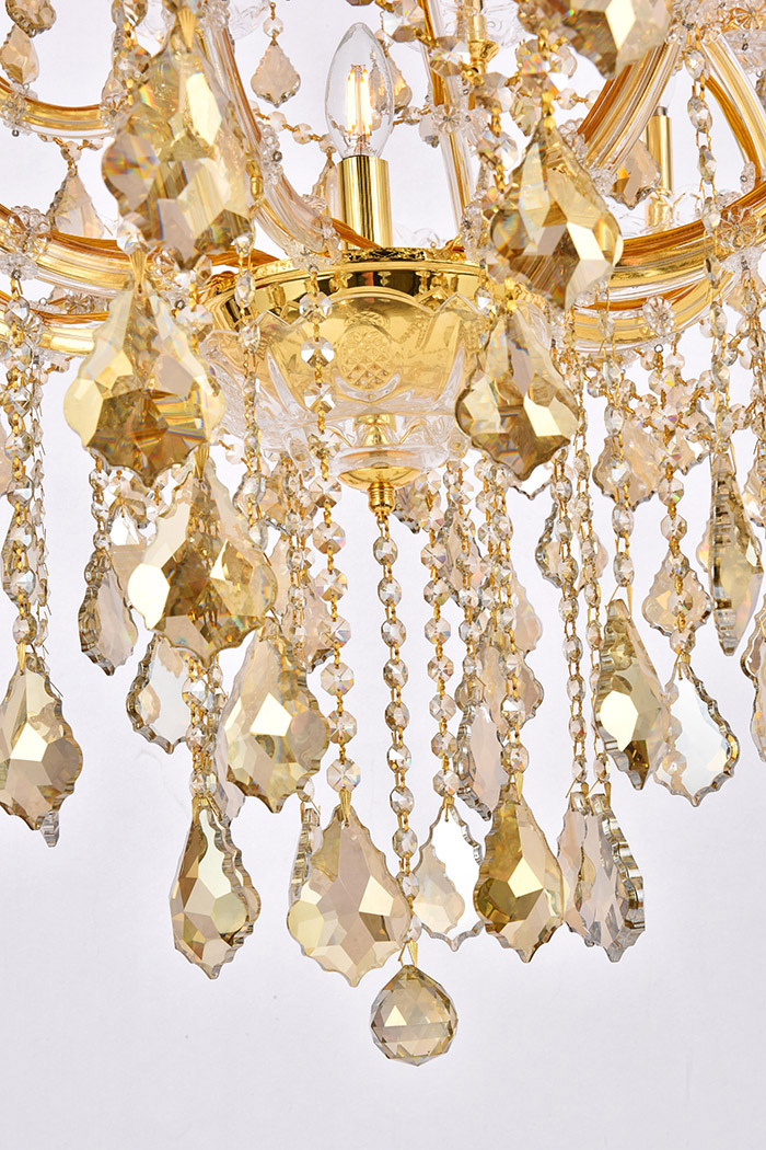 Elegant Maria Theresa 41 Light Chandelier - Gold/Golden Teak, L 44" (2800G44G-GT-RC)
