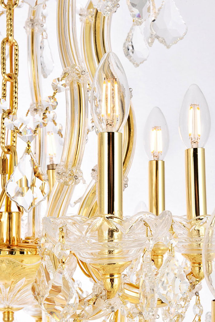 Elegant Maria Theresa 41 Light Chandelier - Gold, L 44" (2800G44G-RC)