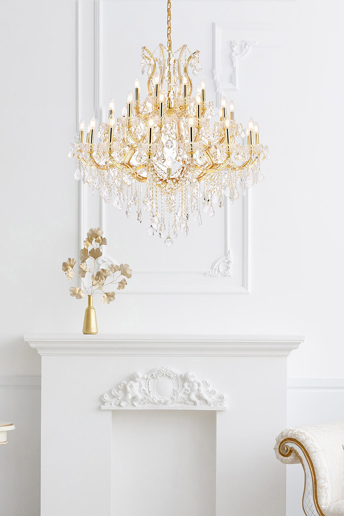 Elegant Maria Theresa 41 Light Chandelier - Gold, L 44" (2800G44G-RC)