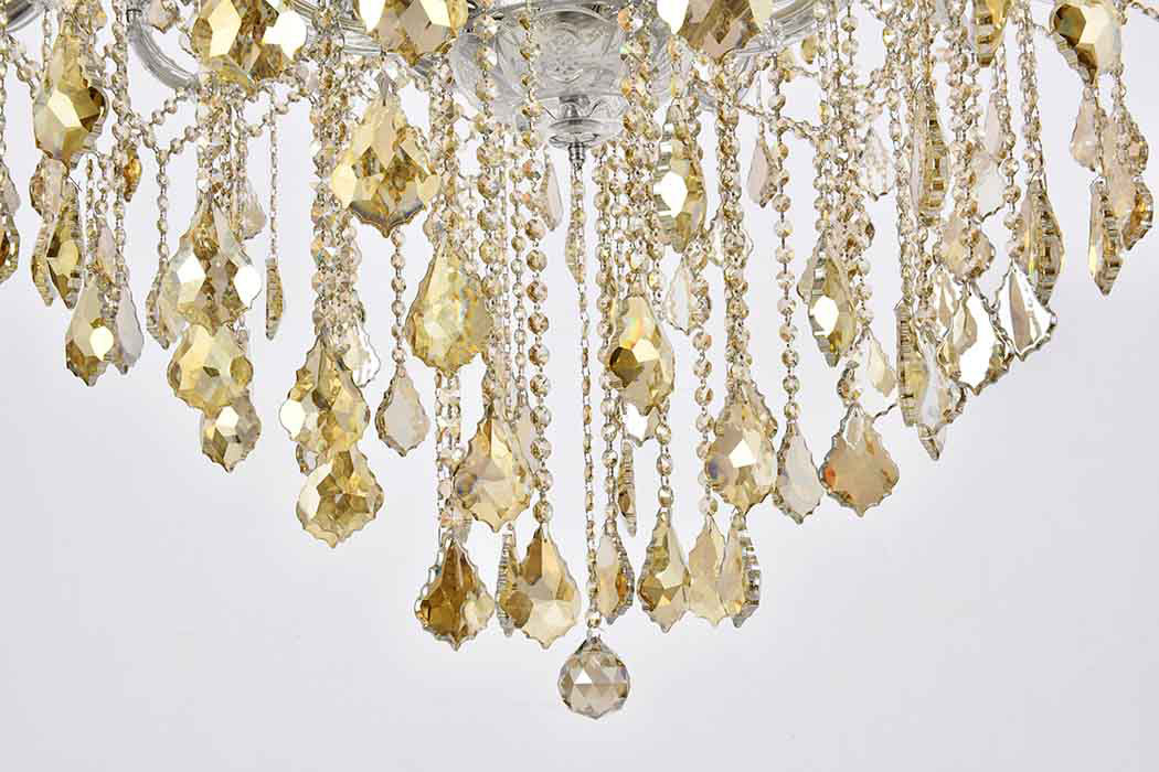 Elegant Maria Theresa 41 Light Chandelier - Chrome/Golden Teak, L 46" (2800G46C-GT-RC)