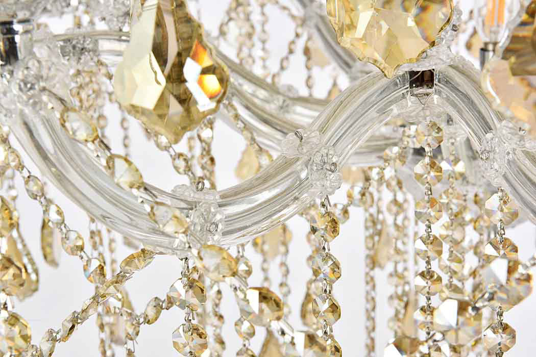 Elegant Maria Theresa 41 Light Chandelier - Chrome/Golden Teak, L 46" (2800G46C-GT-RC)