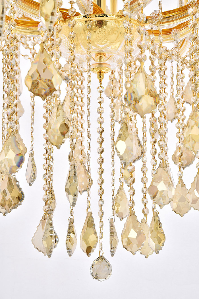 Elegant Maria Theresa 41 Light Chandelier - Gold/Golden Teak, L 46" (2800G46G-GT-RC)