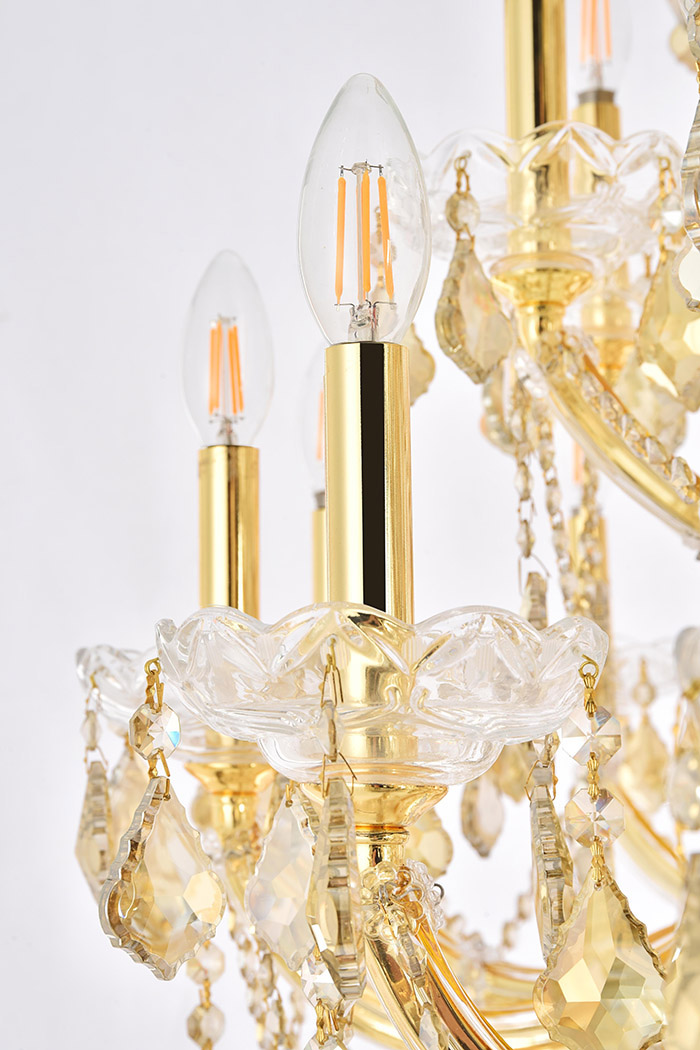 Elegant Maria Theresa 41 Light Chandelier - Gold/Golden Teak, L 46" (2800G46G-GT-RC)