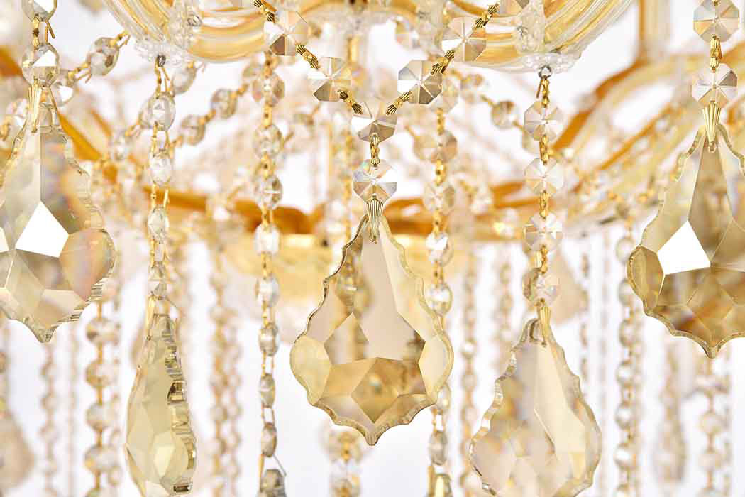 Elegant Maria Theresa 41 Light Chandelier - Gold/Golden Teak, L 46" (2800G46G-GT-RC)