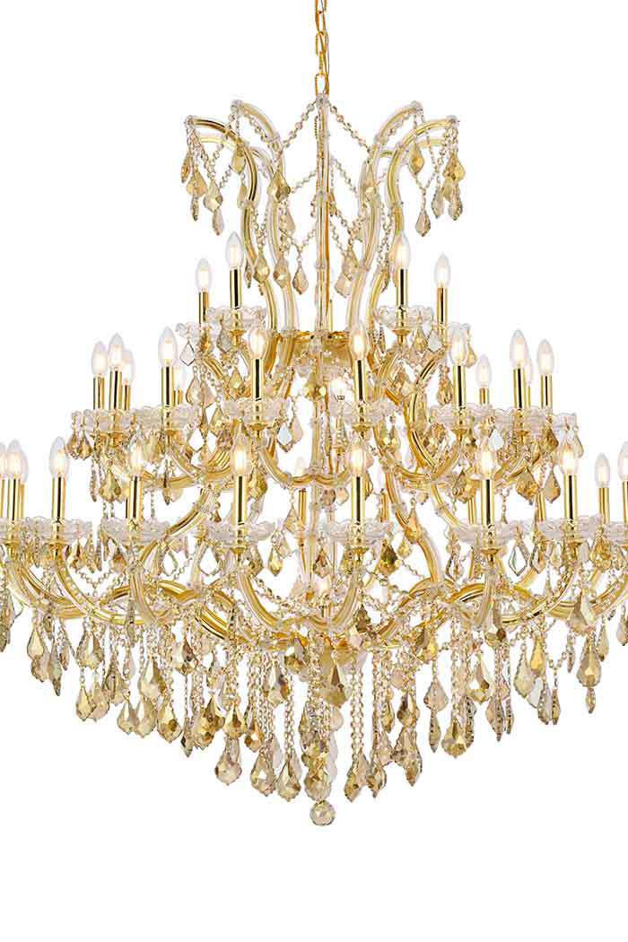 Elegant Maria Theresa 41 Light Chandelier - Gold/Golden Teak, L 52" (2800G52G-GT-RC)
