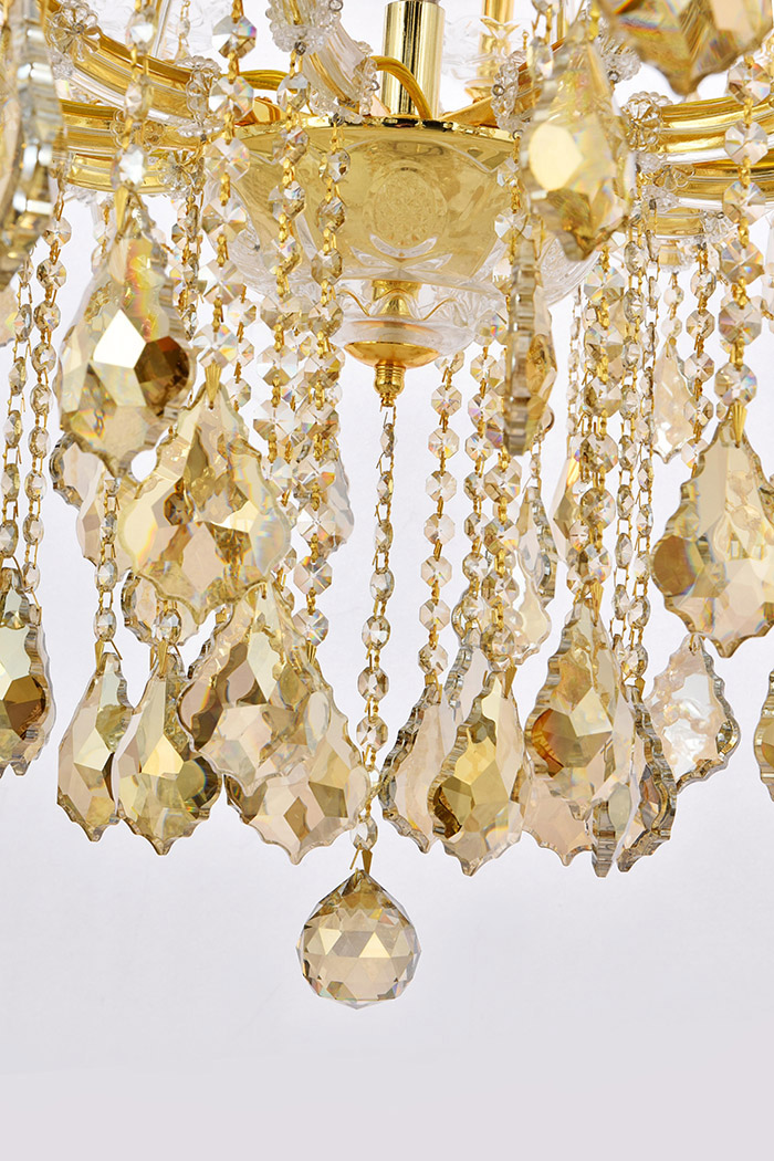 Elegant Maria Theresa 41 Light Chandelier - Gold/Golden Teak, L 52" (2800G52G-GT-RC)