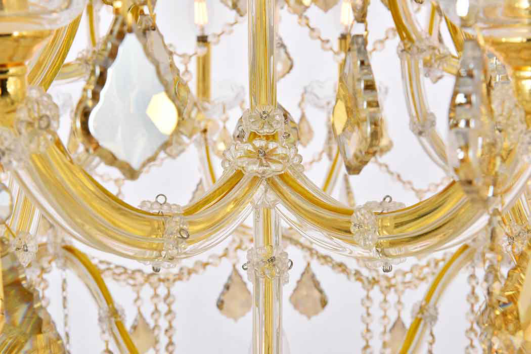 Elegant Maria Theresa 41 Light Chandelier - Gold/Golden Teak, L 52" (2800G52G-GT-RC)